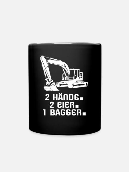 Baggerfahrer Bagger - Tasse einfarbig - Schwarz