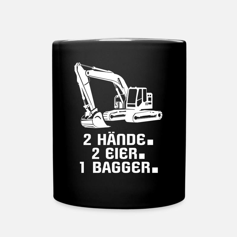 Baggerfahrer Bagger - Tasse einfarbig - Schwarz