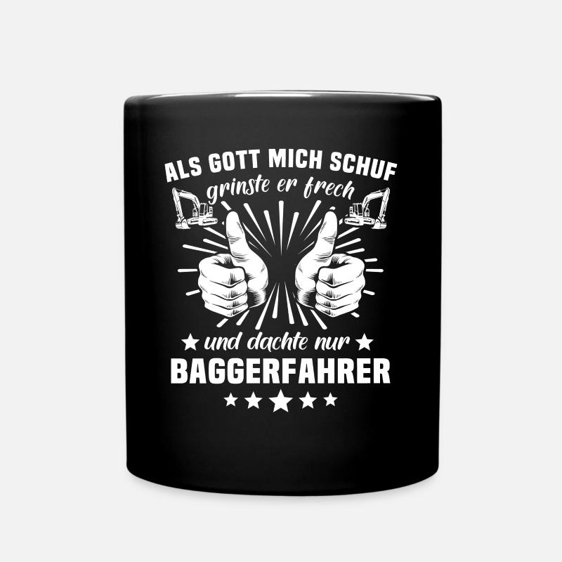Baggerführer Baggerfahrer - Tasse einfarbig - Schwarz
