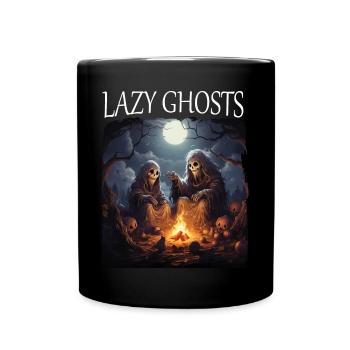 Lazy Ghosts Faule Geister Halloween Shirt Kostüm - Tasse einfarbig - Schwarz - Vorne