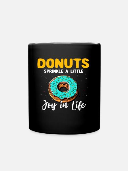 Donut Doughnut Donutliebhaber - Tasse einfarbig - Schwarz