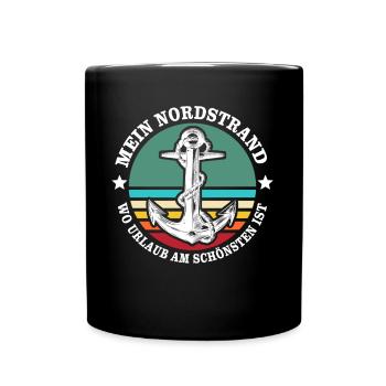 Nordstrand Urlaub - Tasse einfarbig - Schwarz - Vorne