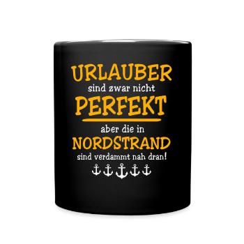 Nordstrand Urlaub - Tasse einfarbig - Schwarz - Vorne