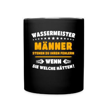 Wassermeister - Tasse einfarbig - Schwarz - Vorne