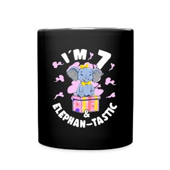 7th Birthday Daughter Cute 7 Year Old Girl Gift - Full Colour Mug - black - Front