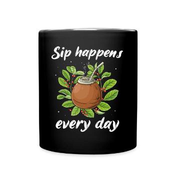 Yerba mate tea - Full Colour Mug - black - Front