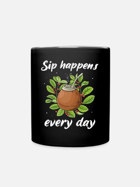 Yerba Mate Tee - Tasse einfarbig - Schwarz