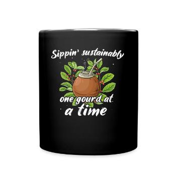 Yerba Mate Tee - Tasse einfarbig - Schwarz - Vorne