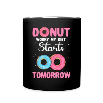 Doughnut Love Donuts - Tasse einfarbig - Schwarz - Vorne