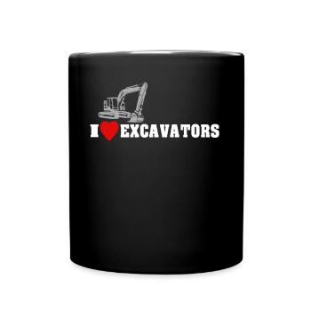 Excavators Love Excavators - Full Colour Mug - black - Front