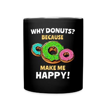 Joyeux beignets - Mug uni - noir - Devant