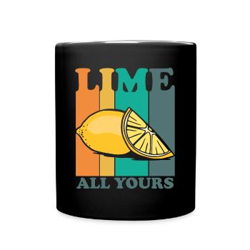Lime All Yours Vintage Lemon Retro Lemon Juice - Full Colour Mug - black - Front