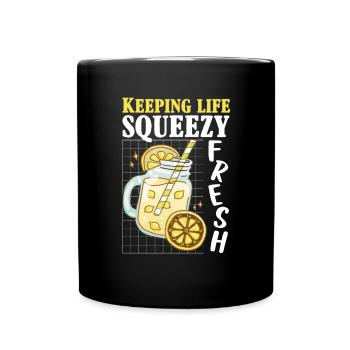 Garder la vie pressée Jus de citron frais Limonade - Mug uni - noir - Devant