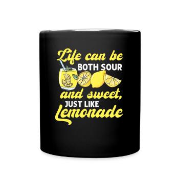 Life Sour Sweet comme la limonade Fruity Juice - Mug uni - noir - Devant