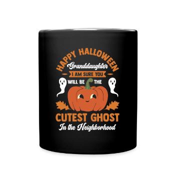 Joyeux Halloween petite-fille Custe Ghost Pumpkin - Mug uni - noir - Devant