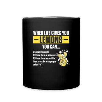 When Life Gives You Lemons Definition - Full Colour Mug - black - Front