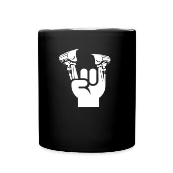 Excavators drive excavator drivers - Full Colour Mug - black - Front