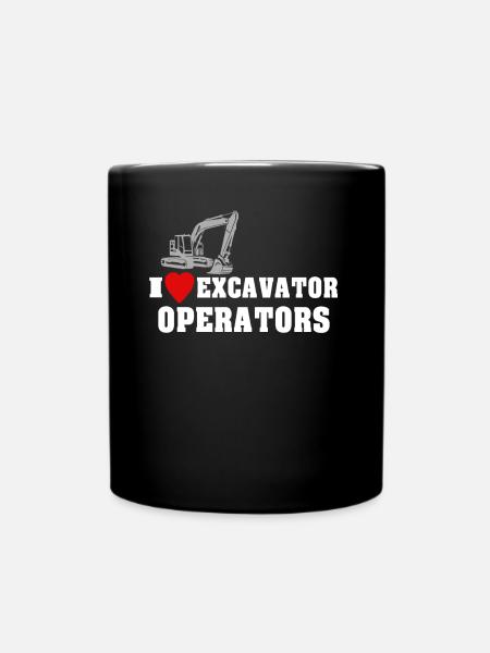 Baggern Ich Liebe Bagger - Tasse einfarbig - Schwarz