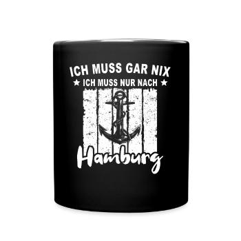Hamburg Hamburger - Tasse einfarbig - Schwarz - Vorne