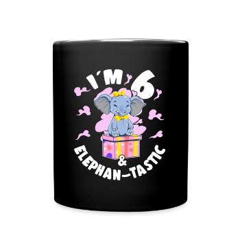 6th Birthday Daughter Cute 6 Year Old Girl Gift - Full Colour Mug - black - Front