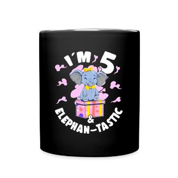 5th Birthday Daughter Cute 5 Year Old Girl Gift - Full Colour Mug - black - Front