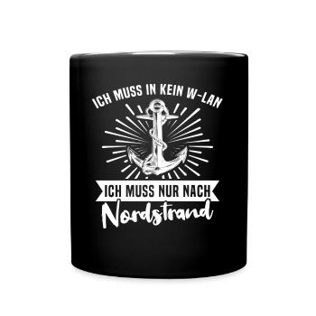 Nordstrand Spruch - Tasse einfarbig - Schwarz - Vorne