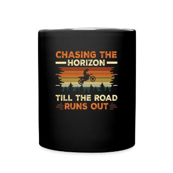 Vintage Motocross Rider Chasing The Horizon - Full Colour Mug - black - Front
