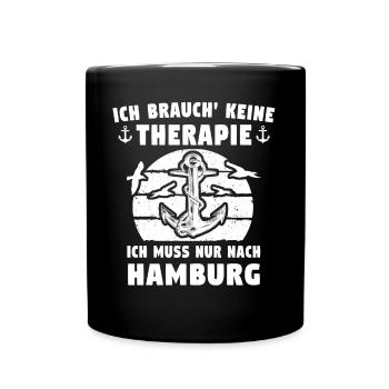 Hamburg - Tasse einfarbig - Schwarz - Vorne