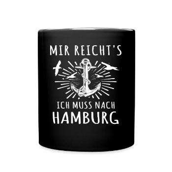 Hamburg - Tasse einfarbig - Schwarz - Vorne