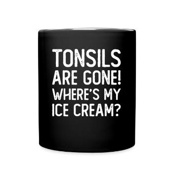 Amygdales Gone Crème glacée Cadeau d’amygdalite - Mug uni - noir - Devant