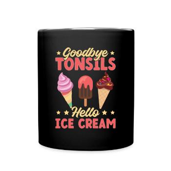 Mandelentzündung Kinder Mandeln Infektion Eiscreme - Tasse einfarbig - Schwarz - Vorne
