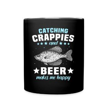 Perch Crappie Fishing - Full Colour Mug - black - Front