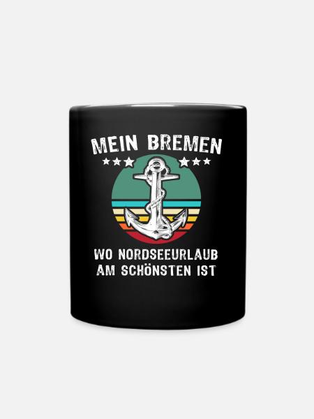 Bremen Urlaub - Tasse einfarbig - Schwarz
