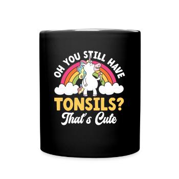 Amygdales Sweet Unicorn Crème glacée Amygdalectomie - Mug uni - noir - Devant