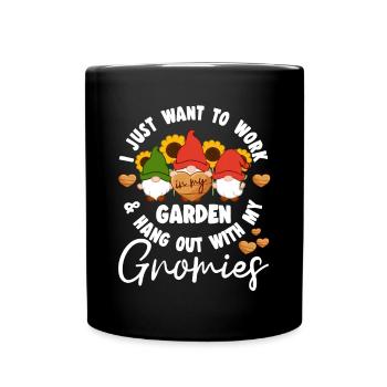 Mon jardin & mes gnomies Elf Gnomes Idées cadeaux - Mug uni - noir - Devant