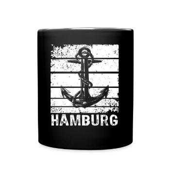 Hamburg Hamburger - Tasse einfarbig - Schwarz - Vorne