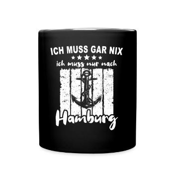 Hamburg Hamburger - Tasse einfarbig - Schwarz - Vorne