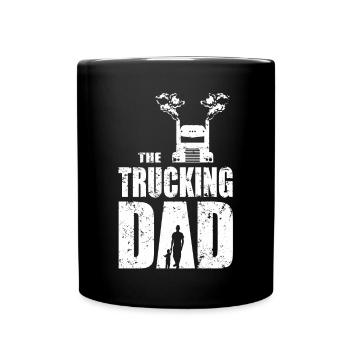 The Trucking Dad - Father, Child and Truck - Full Colour Mug - black - Front