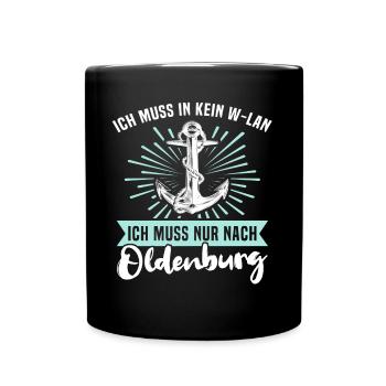 Oldenburg Sprüche - Tasse einfarbig - Schwarz - Vorne