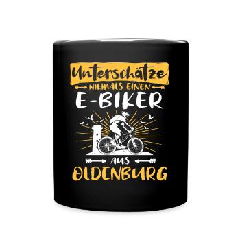 Oldenburg Ebike Oldenburger Ebiker - Tasse einfarbig - Schwarz - Vorne
