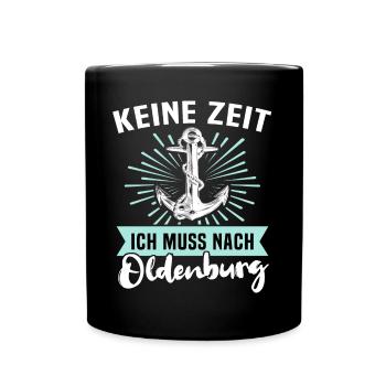 Oldenburg Sprüche Oldenburger - Tasse einfarbig - Schwarz - Vorne