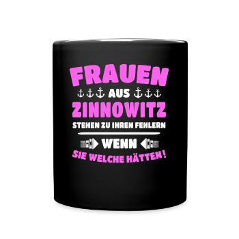 Zinnowitz Frau Zinnowitzer Frauen - Tasse einfarbig - Schwarz - Vorne