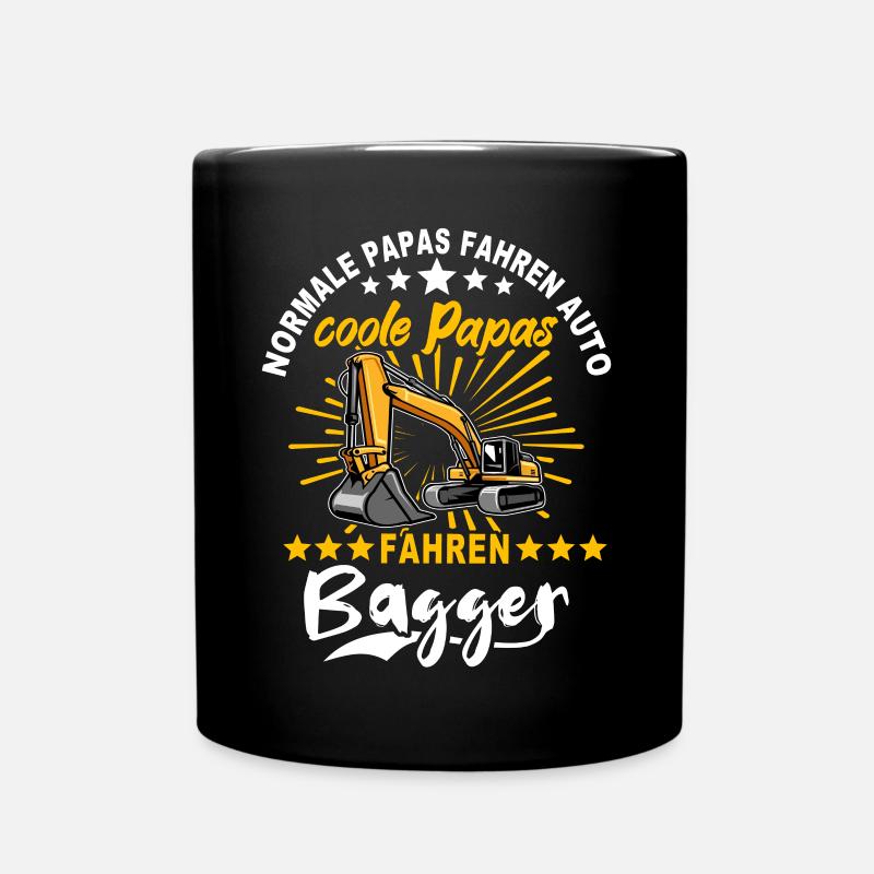 Baggerfahrer Papa Baggerführer - Tasse einfarbig - Schwarz