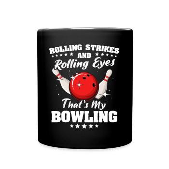 Bowling Bowler - Tasse einfarbig - Schwarz - Vorne