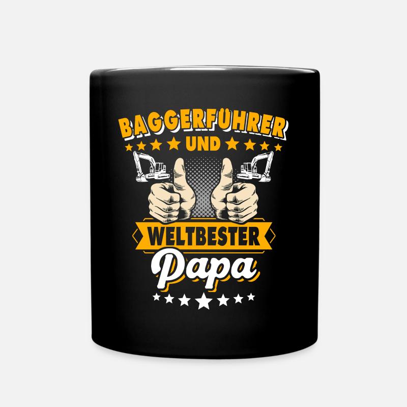 Baggerfahrer Papa - Tasse einfarbig - Schwarz