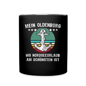 Oldenburg Urlaub - Tasse einfarbig - Schwarz - Vorne