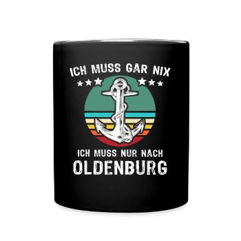 Oldenburg Urlaub - Tasse einfarbig - Schwarz - Vorne