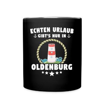 Oldenburg Urlaub - Tasse einfarbig - Schwarz - Vorne