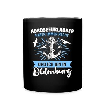 Oldenburg Urlaub - Tasse einfarbig - Schwarz - Vorne