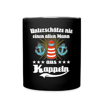 Kappelner Männer Kappeln - Tasse einfarbig - Schwarz - Vorne